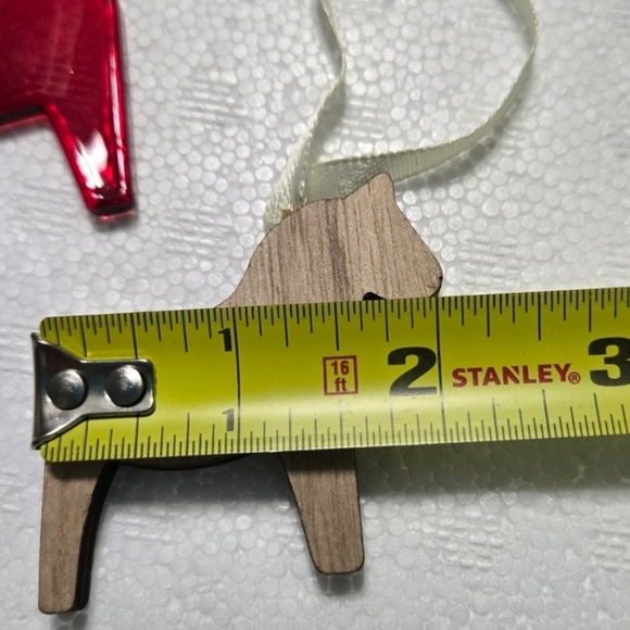 Set of 2 Swedish Dala Horse Ornaments, wooden - Picture 4 of 6